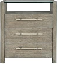 Starlight Canyon Home Oak Veneer Nightstand with Three Drawers, Night Stand Bedside Table with Drawers for Bedroom Side Table Tall, Gray