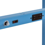 Adjustable Height Workbench by Global Industrial – 36"L x 60"W x 5"H, Alloy Steel, Blue, Model 606985BBLA
