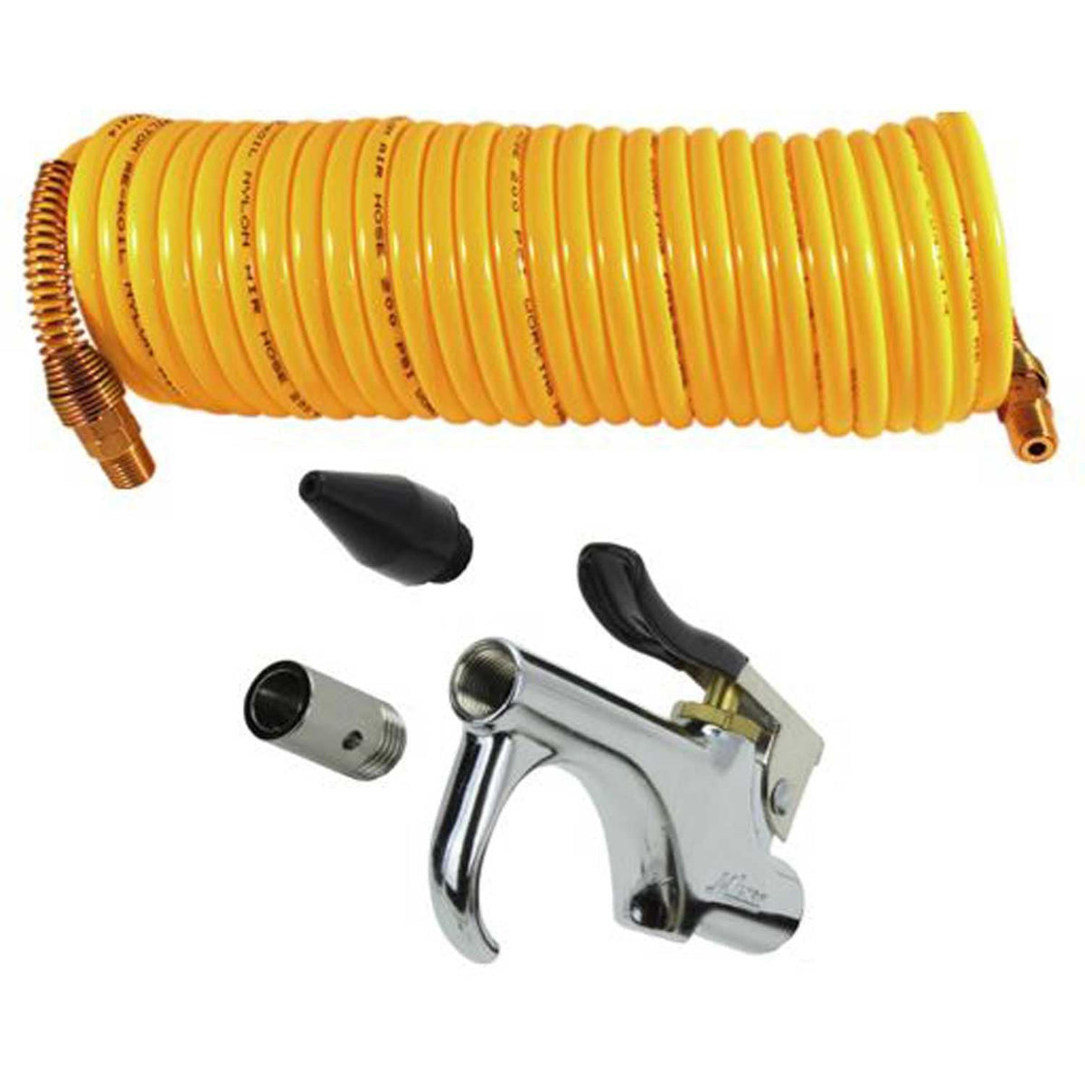 Coiled Hose Blow Gun KIT by Milton – 18"L x 12"W x 8"H, Diecast Zinc, Model MK1669G