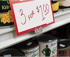 HUBERT Shelf Molding Sign Holder Stainless Steel Dual Clip - 1 1/4" H, 50 per Bag