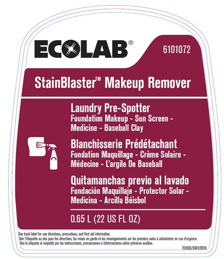 Stainblaster Makeup Remover Laundry Pre-spotter - 22 FL OZ by Ecolab – 22 Fl Oz (Pack of 1), Model 6125395