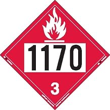 Labelmaster ZT2-1170 UN 1170 Flammable Liquid Hazmat Placard, Tagboard (Pack of 25)