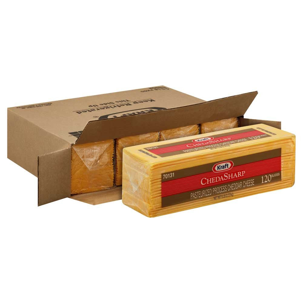 Regular Sharp Cheddar Sliced Cheese by Kraft – 80 Ounce (Pack of 4), Pack of 4
