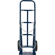 Single Cylinder Hand Truck with Curved Handle by Global Industrial – 17"L x 20"W x 47"H, Alloy Steel, Blue, Model QGR002CT