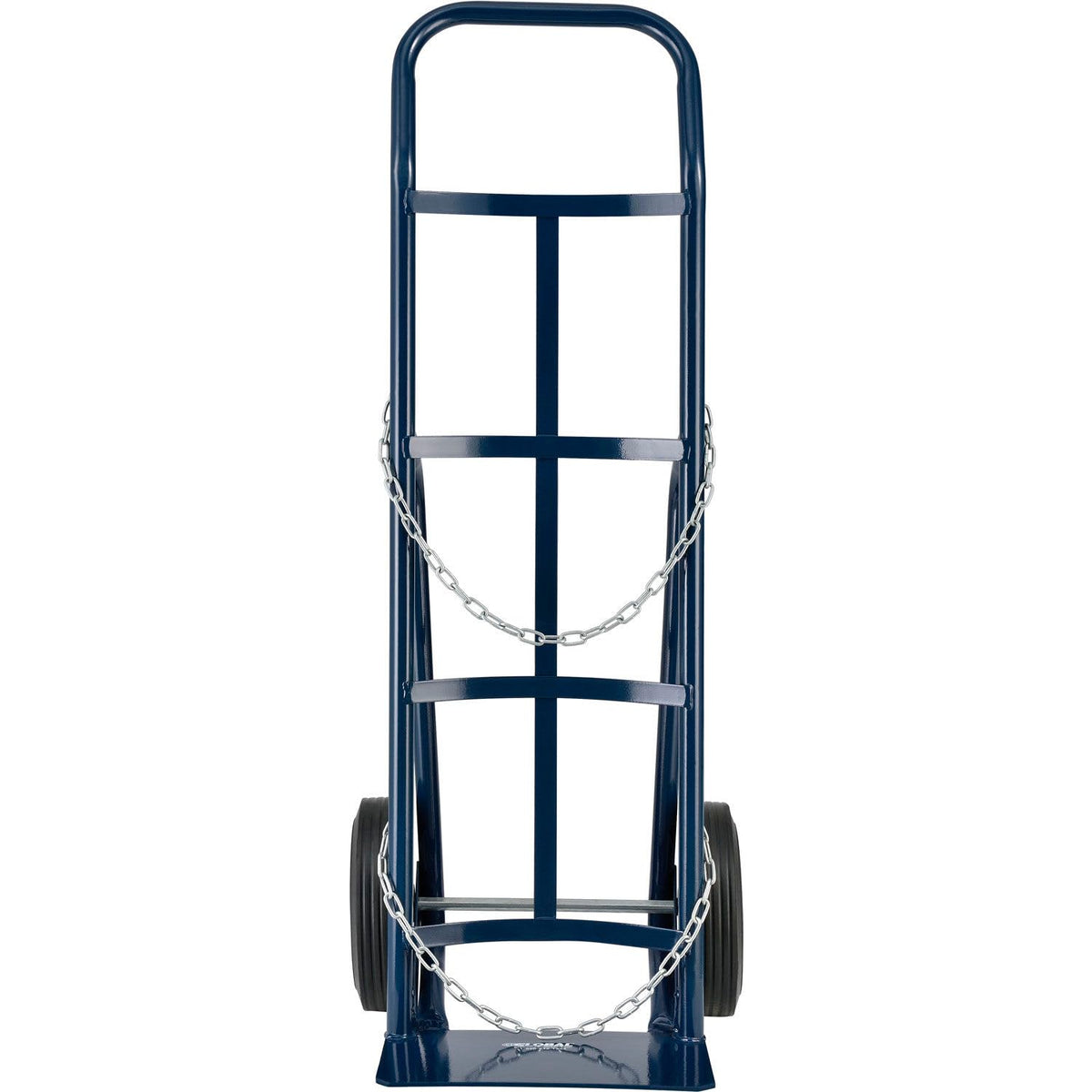 Single Cylinder Hand Truck with Curved Handle by Global Industrial – 17"L x 20"W x 47"H, Alloy Steel, Blue, Model QGR002CT