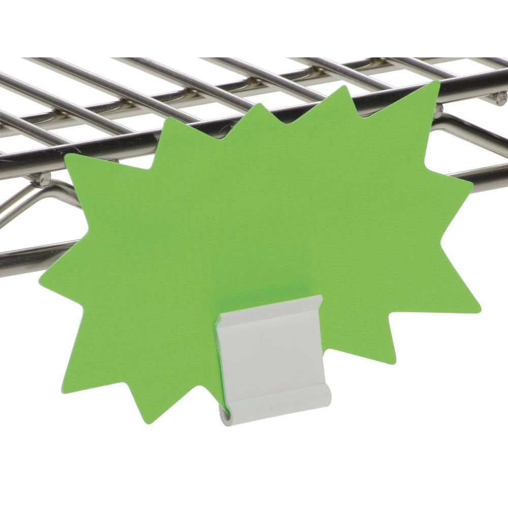 Sign Holder for Wire Shelves White Plastic - 1 1/4"L x 2 1/4"H by HUBERT – Plastic, White, Model 2116