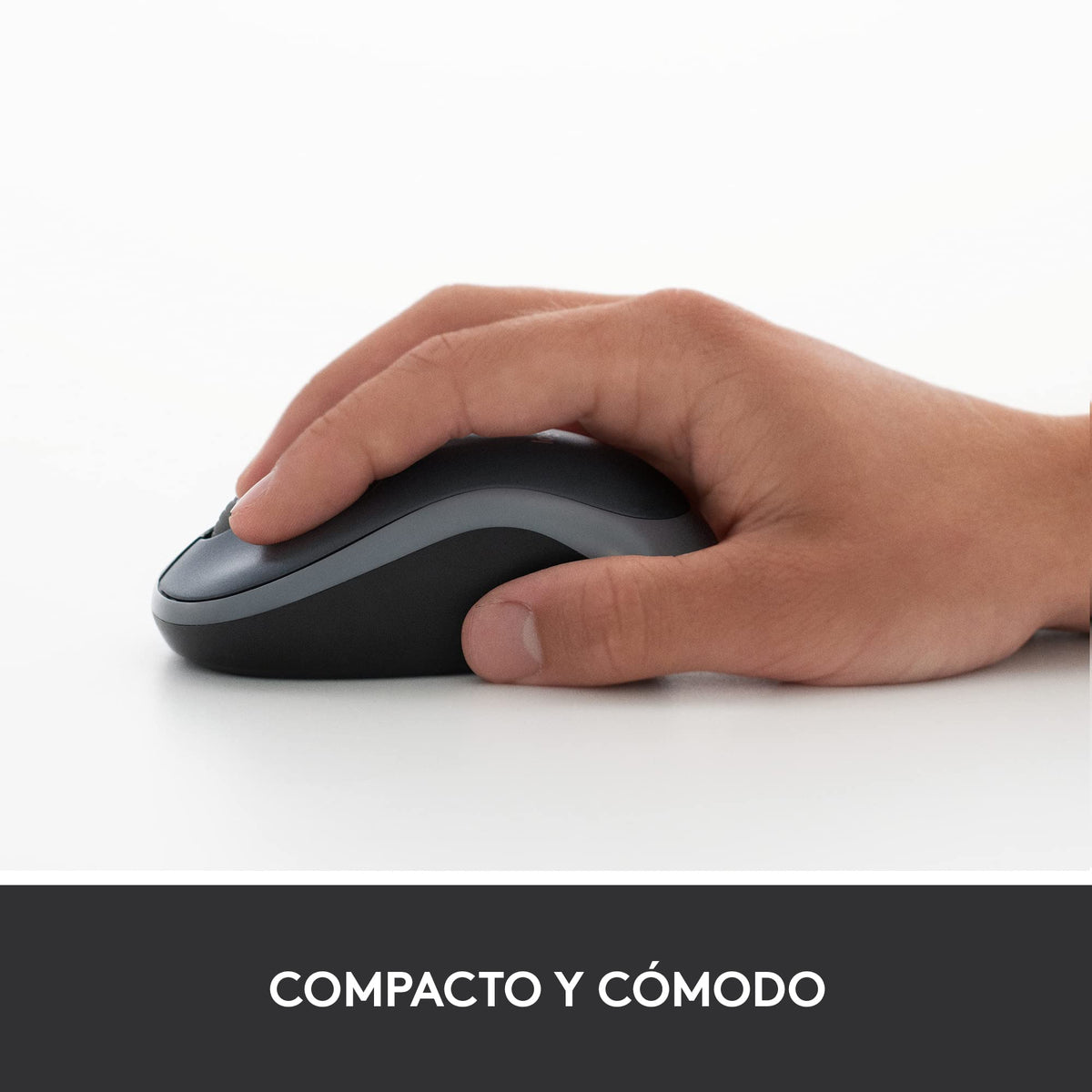 Wireless Mouse - Gray (Renewed) by Logitech – 1-Pack, Metal, gray, Model M185