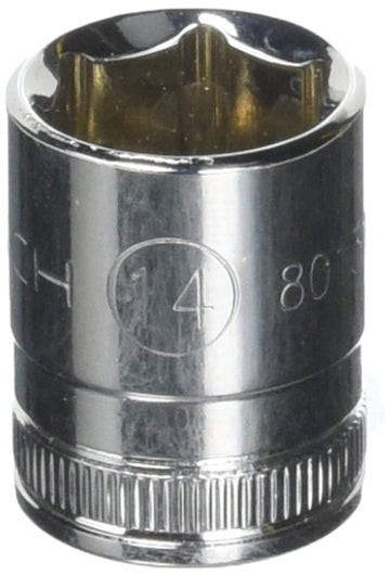 1/4" Drive Standard Metric Socket 14mm by GEARWRENCH – 14mm, Alloy Steel, Black, Model 80136