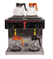 NKD4AF Dual Auto 4 Warmer Coffee Brewer with Faucet by Newco – 12 cups, Glass, Silver