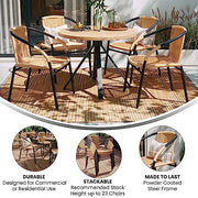 Flash Furniture Beige / Set of 4 / Modern Patio Dining Chairs