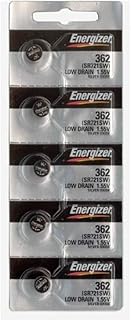 Energizer 362-361 1.55v #362/361 Low-Drain Battery (SR721SW), 5 Count (Pack of 1)