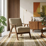 Textured Fabric-Upholstered Accent Chair with Arms by Starlight Canyon Home – Textured, Brown