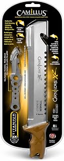 Camillus Carnivore XZ 8" Fixed Blade Knife Set w/Multi Tool, Titanium Bonded Steel Survival Hunting Camping Knife with Sheath