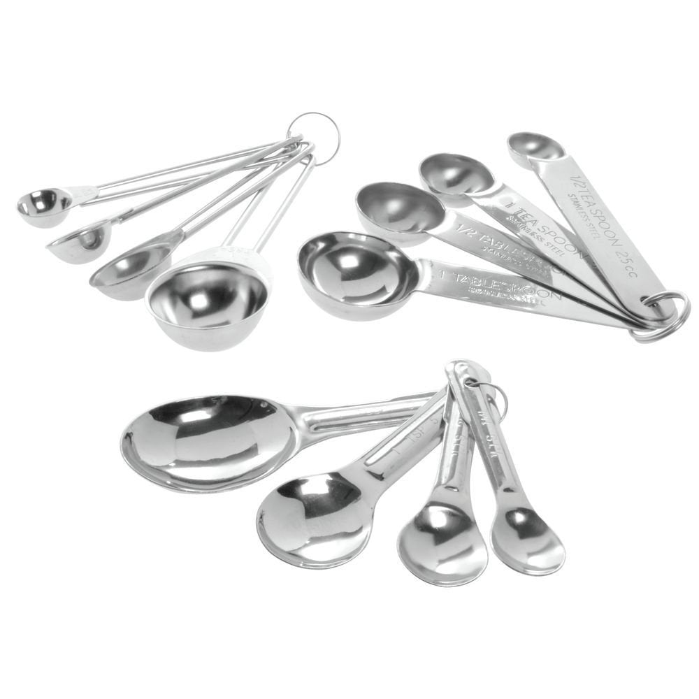 Measuring Spoon Set Stainless Steel with Standard Strip Handles by HUBERT – Stainless Steel, Silver