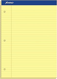 Ampad Evidence Dual Ruled Pad, Legal Ruling, Size 8.5 x 11.75 Inches, Canary Paper, 100 Sheets Per Pad (20-243)