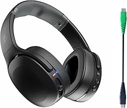 Crusher Evo Wireless Bluetooth Headphones with Extra USB-C Charging Cable, Multi-Sensory Bass, Noise Isolating Over-Ear Fit, 40 Hours Battery, Microphone for iPhone Android - True Black