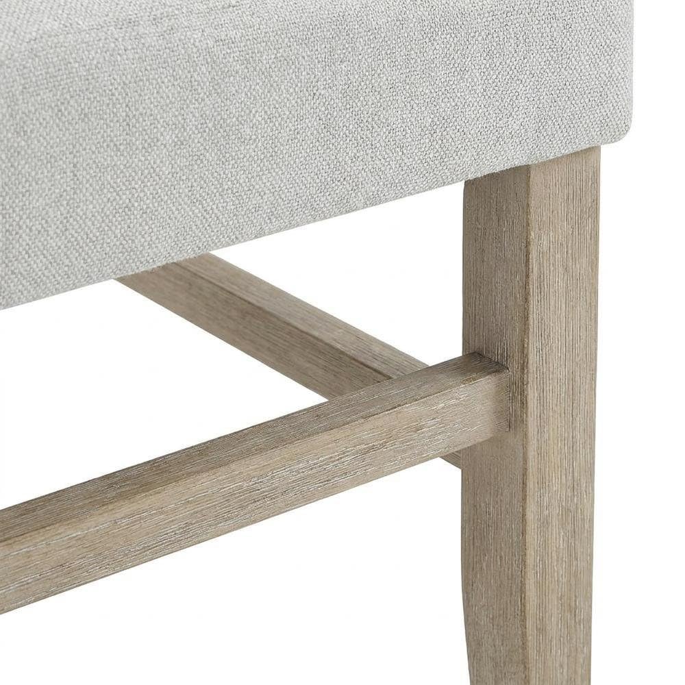 Fabric-Upholstered Dining Chairs with Rubberwood Legs by Furnifact – Rubber, Light Gray, Pack of 2
