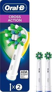 Oral-B CrossAction Electric Toothbrush Replacement Brush Heads Refill, 2ct (Packaging may vary)