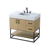Caroline Bathroom Vanity Honey Brown by Lighting Design – Wood, Honey Brown, Model VF29236MHB