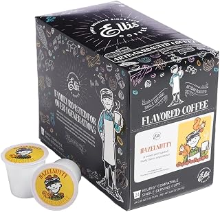 ELLIS COFFEE Hazelnutty - Hazelnut Flavored Single Serve Coffee Pods - For Use in Most K-cups and Keurig 2.0 Brewers - 24 Coffee Pods