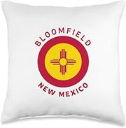 Bloomfield New Mexico NM Flag Zia Vacation Souvenir Throw Pillow