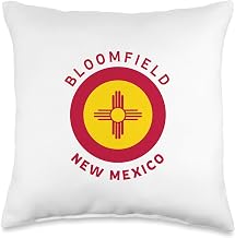Bloomfield New Mexico NM Flag Zia Vacation Souvenir Throw Pillow