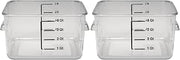 Rubbermaid Commercial Products-FG630400 Plastic Space Saving Square Food Storage Container For Kitchen/Sous Vide/Food Prep, 4 Quart, Clear, LID SOLD SEPARATELY (Pack of 2)