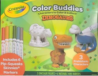 Crayola Color Buddies Dinosaurs, Kids Craft Kit, 3 Figures, Washable Markers, Creative Activity Set