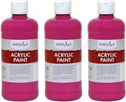 Handy Art Acrylic Paint, Magenta, 16 oz. Bottle, Pack of 3 (RPC101070-3)