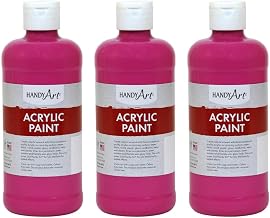 Handy Art Acrylic Paint, Magenta, 16 oz. Bottle, Pack of 3 (RPC101070-3)