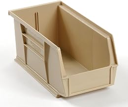 Global Industrial Stackable Storage Bin 5-1/2 x 10-7/8 x 5, Beige, Lot of 12