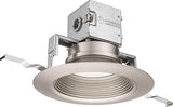 Lithonia Lighting OneUp 6 in. Round Brushed Nickel 3000K LED Downlight, 261PPV