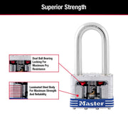 Master Lock Silver / 1-1/2" shackle / 4 Pack, Keyed-Alike Keyed Padlocks