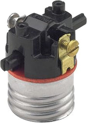 Leviton Medium Base Interior Only, Shell Incandescent Lampholder, Push-Through, Single Circuit, Brass, 7080-M