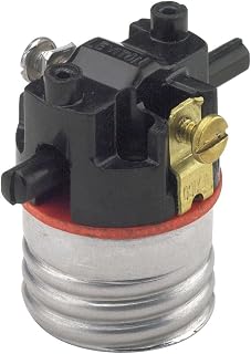 Leviton Medium Base Interior Only, Shell Incandescent Lampholder, Push-Through, Single Circuit, Brass, 7080-M