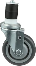 Component Hardware Medium Duty 1" Expanding Stem Caster with 4" Gray Polyurethane Wheel with Brake