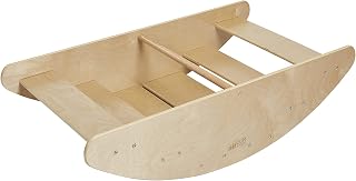 ECR4Kids Wooden Rocking Boat and Steps Play Center, Montessori, Natural