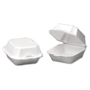 5-5/8-Inch Length by 5-3/4-Inch Width by 3-1/4-Inch Depth White Color Large Sandwich Foam Hinged Container 125-Pack (Case of 4) by Genpak – Foam, White, Pack of 500, Model 22500