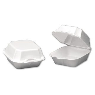 5-5/8-Inch Length by 5-3/4-Inch Width by 3-1/4-Inch Depth White Color Large Sandwich Foam Hinged Container 125-Pack (Case of 4) by Genpak – Foam, White, Pack of 500, Model 22500