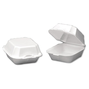 5-5/8-Inch Length by 5-3/4-Inch Width by 3-1/4-Inch Depth White Color Large Sandwich Foam Hinged Container 125-Pack (Case of 4) by Genpak – Foam, White, Pack of 500, Model 22500