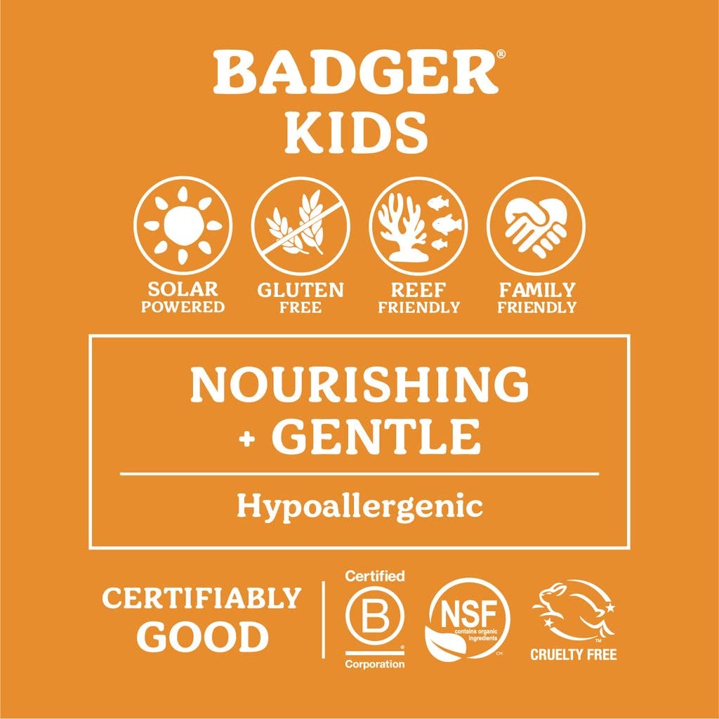 SPF 40 Baby Sunscreen and SPF 40 Kids Sunscreen by Badger – Pack of 2