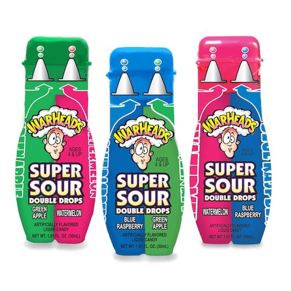 Warheads Assorted Double Drops Liquid Candy by Impact Confections – Pack of 192