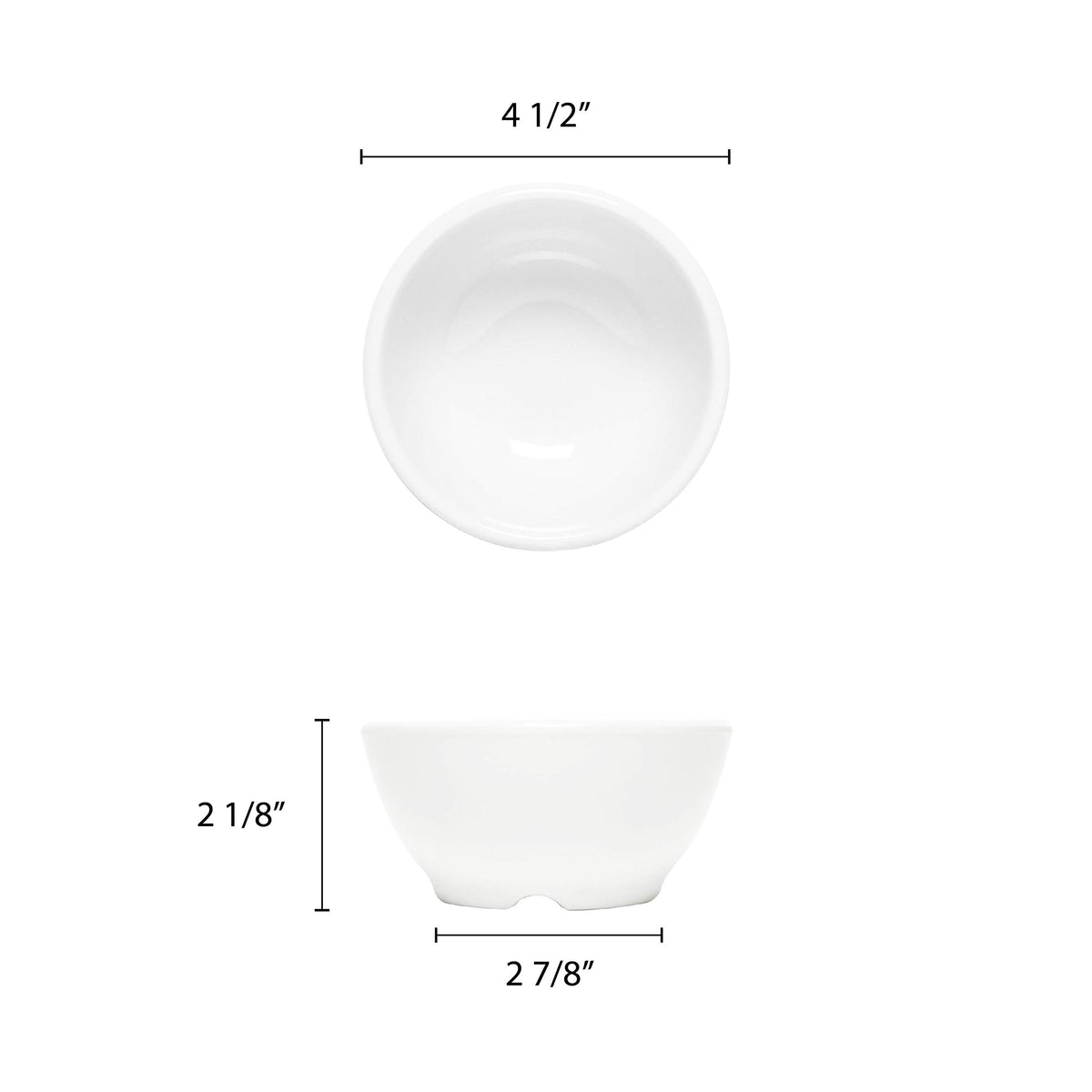 Color white melamine dinnerware collection 4.68 inch soup bowl - 10 oz by Thunder Group – 10.0 ounces, Melamine, White, Model CR5804W
