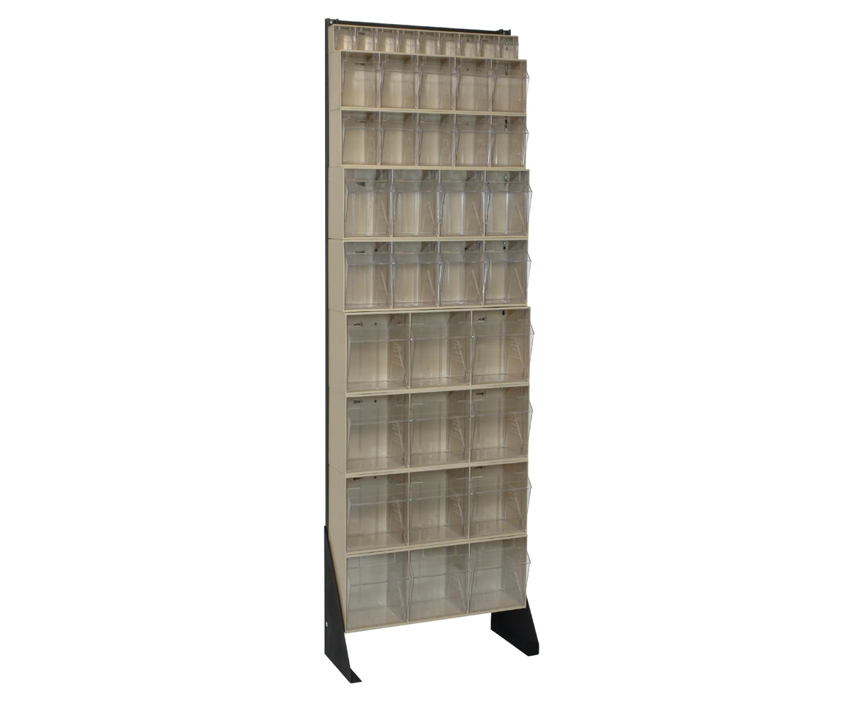 QUANTUM STORAGE SYSTEMS 75" H x 24" W x 10" D / 36 Drawers Tip Out Bin Stand Ivory / Ivory Standing Shelf Units