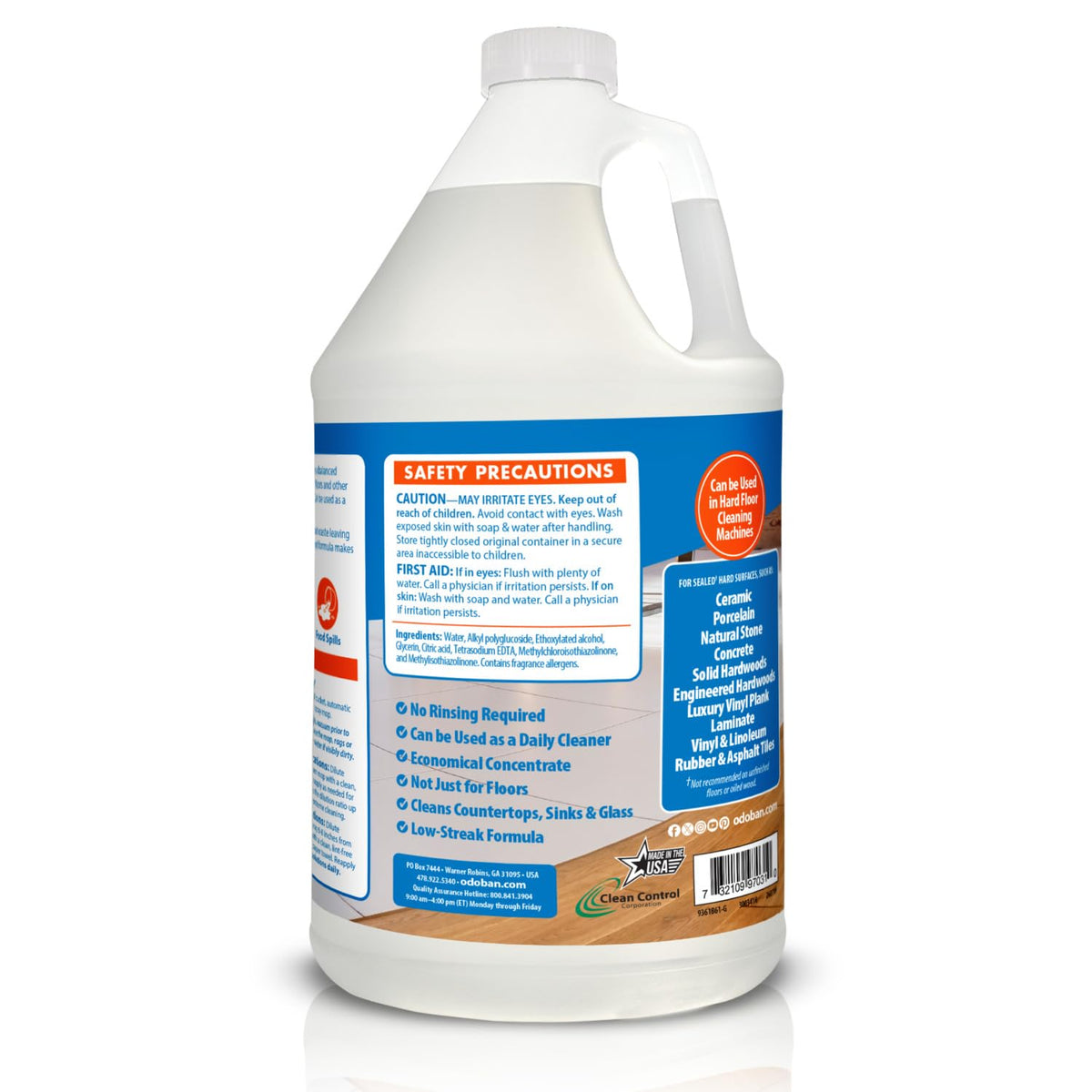 Pet Solutions No Rinse Neutral pH Floor Cleaner Concentrate by OdoBan – 128 Fl Oz (Pack of 2), Clear, Pack of 2, Model 361B61
