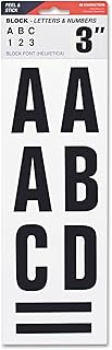 Cosco Letters, Numbers and Symbols, Self Adhesive, Black, 3"h, 64 Characters