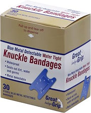 Medique Products 65238 Water Tight Bandage, Blue Metal Detectable Knuckle, 30-Count