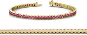 Rhodolite Garnet 2mm Channel Set Tennis Bracelet 2.98 ctw 14K Yellow Gold