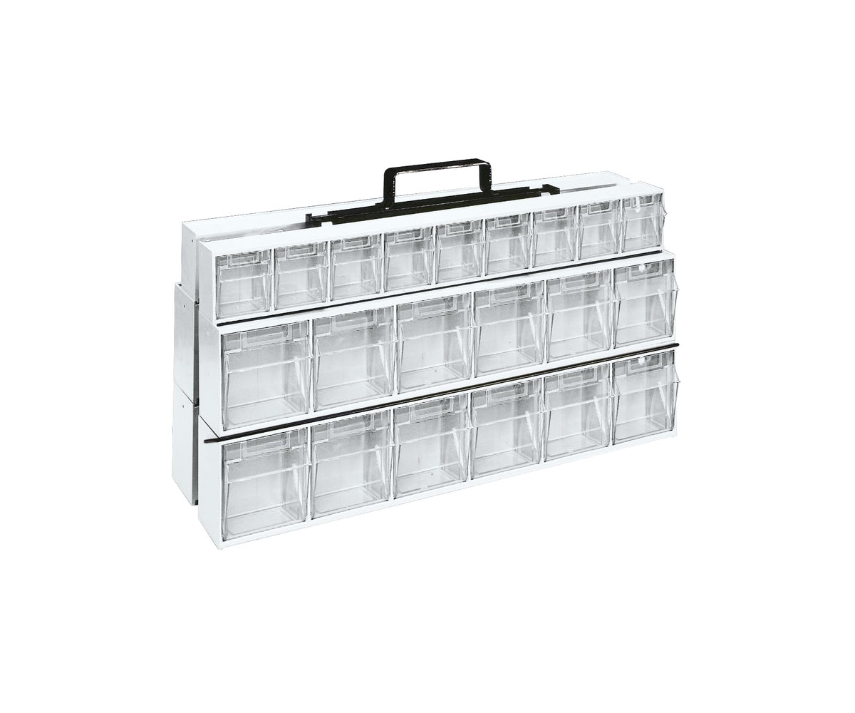 QUANTUM STORAGE SYSTEMS 14" H x 24" W x 8" D / 42 Drawers Frame System Tip Out Bins White / White Open Storage Bins