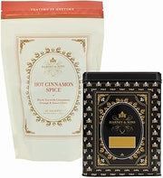 Harney & Sons Hot Cinnamon Spice Tea & Storage Tin, 50 Sachets | Includes 50 Hot Cinnamon Spice sachets and a hinged storage tin with brewing guide.